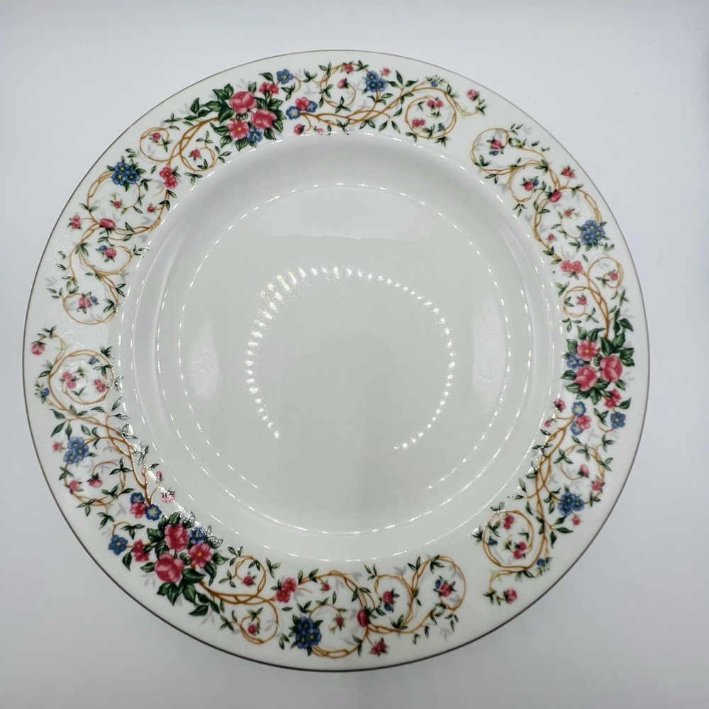 Farberware Monaco Salad Plate 8.25in Fine China Floral Gold Trim Vintage Dessert